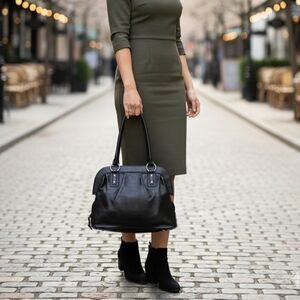 Hobo International Black Leather Hobo Tote Satchel